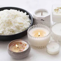 Naturligt soja vax ljus råmaterial DIY Candle gör handcraft vax ljus gör leveranser försegling vax tillbehör 0,5 / 1 kg h1222