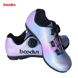 Calzado de ciclismo Zapatos antideslizantes Mujer Bloqueo Carreras profesionales Bicicleta de carretera Suela de nylon