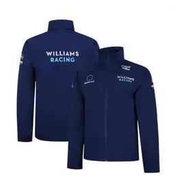 Mäns Jackor F1 Racing Warm Jacket Williams Team 2021 Suit Casual Zipper Sportkläder Topp Höst och Vinter Manschett