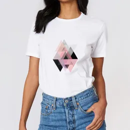 Damen T-Shirt Streetwear Shirts Geometrie Grafik Grunge Ästhetische Kleidung Fashion Ropa Mujer 2021 Sommerzugeschnittenes Ärmel T-Shirt