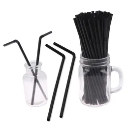 Disposable Dinnerware Cocktail Decorative Straw Bar Special Black Cafe For Western Restauran 100pcs Drinking Straws