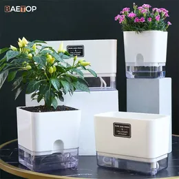 Magnetic Adsorbtion Design Self Watering Planter Pot 4 Style Plastic Automatic-Watering Planting Flower forAll House Plants 211130