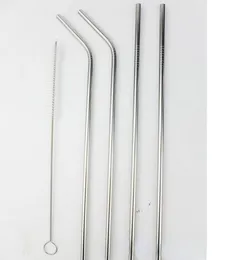 Paille en acier inoxydable de plus de taille droite et pliée 8,5/ 9,5 / 10,5 cm paille à boire réutilisable avec buses traitées barre de cuisine outil à boire