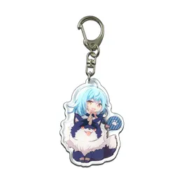 Den tiden blev jag reinkarnerad som en slime Keychain Women Anime Acrylic Cartoon Figure Rimuru Tempest Pendents Key Ring Breloczeks