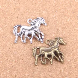 39pcs Antique Silver Bronze Plated mother son horse Charms Pendant DIY Necklace Bracelet Bangle Findings 28*23mm