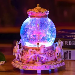 Carousel Crystal Ball Music Box Home Decor Dnia Dziecka Prezent Urodzinowy