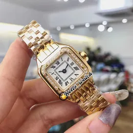 Designer Klockor 22mm Panthere WJPN0016 W4PN0007 WJPN0008 Mode Lady Swiss Quartz Womens Watch White Dial Gold Case Diamond Bezel Steel Bracelet Rabatt