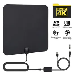 Cyfrowe anteny telewizyjne Antenna wewnętrzna HDTV, 80+ Mile Długi zasięg, 33ft Contaysial Cable Support 4K 1080P / Zasilacz ACSC DVB-T