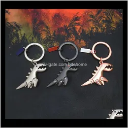 Keychains Fashion Aessories Drop Delivery 2021 Creative 3D Dinosaur Chain Keychain Ring for Men Novel TRINKET Högkvalitativ zinklegering Key H