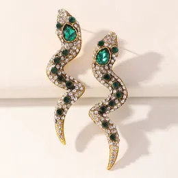 Projektant Snake Stud Kolczyki Modna biżuteria Diamond Rhinstone Snakese Earring