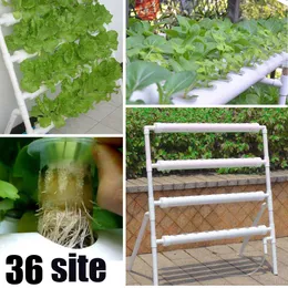 36 Planteringsplatser 4 lager Horisontell Hydroponic Grow Kit Garden Plant Vegetabilisk plantering Grow Box Deep Water Culture System 210615