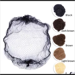 20st Provorder Fem färger Nylonhårnät Black Brown Coffee Color Invisible Soft Elastic Lines Hair Net Hcris Wig Caps Pdyk3