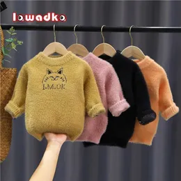 Lawadka 2-6years bebê menino menino inverno roupas de malha suéter macio eterwear infantil eterwear longa manga longa para meninos 211104