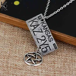 Designer Necklace Luxury Jewelry Movie Supernatural Dean License Plate Pendant Fashion Vintage For fans Souvenir gift