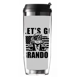 Let's Go Brandon Tumblers Bicchiere di plastica di moda a doppio strato Bicchieri di acqua portatili FJB Tazza Trump Biden style spedizione marittima WHT0228