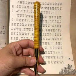 Шариковые ручки деревянные золотые проволоки Nanmu полная водяная волна ручка