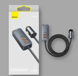 Baseus 120W car chargers Type C Quick Charging for iPhone 12 Pro Xiaomi Samsung Mobile Phone PD QC 3.0 USBC Charger
