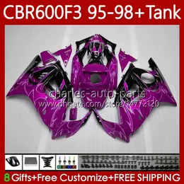 Corpo para Honda CBR-600 CBR 600 CBR600 F3 FS CC 600F3 97 98 95 96 64No.272 600FS CBR600F3 600cc 1995-1998 Bodywork Rose Flames CBR600FS 1997 1998 1995 1996 Fairings OEM