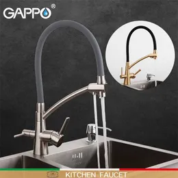 Gappo kök kran filter vatten kranar mixer sänkor däck monterad renare svart torneiras de cozinha filtro de agua cucina y40041 211108