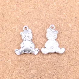 61ピースアンティークシルバーブロンズメッキPanda Bear CharmsペンダントDIYネックレスブレスレットバングル所見23 * 18mm