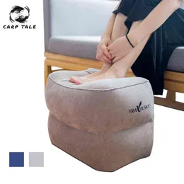 Inflatable Height Adjustable Kids Flight Footrest Pillow Two Valves Design Inflatable Travel Pillow Foot Pad Foot Rest Pillow 211110