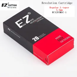 EZ Revolutionタトゥーニードルカートリッジ湾曲したマグナム＃12 0.35mmの長いテーパー5.5mmカートリッジのタトゥーマシンとグリップ20pcs 210324