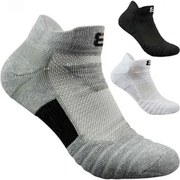 3 pairs Large Size Sport Ankle Socks Thick Terry Cotton Breathable Black White Low Cut Outdoor Running No Show Travel Socks Womens Mens Y1209
