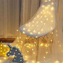 20 LEDs Rattan Balls String Lights Battery Garland Cotton Ball Light Chain Holiday Christmas For Patio Wedding Party Decoration