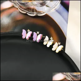Stud JewelStud Zamęziony słodka moda akrylowa Kolczyki Eleganckie drobne modelowanie motyla Fresh Piękna Biżuteria Dostawa 2021 QW