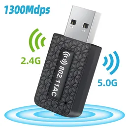 5 GHz USB WIFI Adaptörü Wi-Fi Bilgisayar Adaptörleri Anten Dongle AC Ağ LAN Kart Ethernet Kablosuz 5G Modülü PC Bilgisayarlar Için Aksesuarları