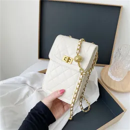 LVS Torebki pikowane małe skórzane łańcuchy torby Crossbody Telefon komórkowy Mini torebki i torebki dla kobiet Messenger Satchels Pocket Ramię Cross Ciało