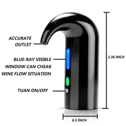 Elektrisk vin beröring bärbar luftare verktyg dispenser pump USB laddningsbara karafftillbehör för bar hemanvändning kök prylar rostfritt