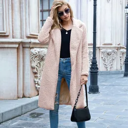 Winter Long Teddy Coat Women Faux Fur Coat Female Plus Size Warm Women Winter Coats Fur Jacket Female Plush Overcoat Outwear 210422