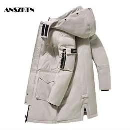 YAPU 2021 Piumino d'anatra bianco da uomo Cappotto caldo con cappuccio spesso Giacca imbottita Cappotto maschile Casual Cappotto termico di alta qualità G1115