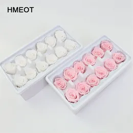 12 PCS / LOT 하이 엔드 보존 꽃 불멸의 장미 꽃 3-4cm 직경의 어머니의 날 선물 영원 생활 꽃 소재 선물 상자 210317