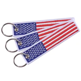 new US Flag Keychain for Motorcycles Scooters Cars and Patriotic with Key Ring American Flag Gift Mobile Phone Strap Party Favor EWE7440