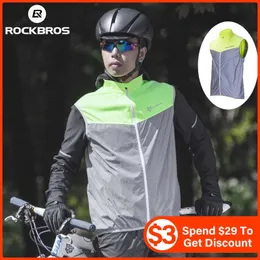 ROCKBROS Gilet da ciclismo antivento Giacca da ciclismo Abbigliamento riflettente traspirante Gilet da bicicletta Abbigliamento riflettente senza maniche H1020