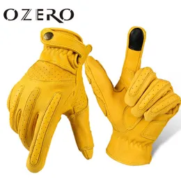 Ozero Moto Glove Getskinn Motorcykelhandskar Touch Screen Off-Road Mountain Bike Gloves Motocross Cyklingshandskar H1022