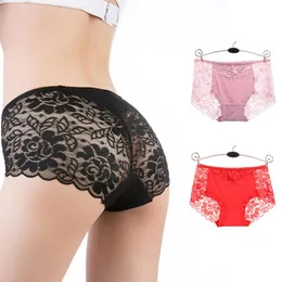 Kvinnors trosor 1pc Sexig spets för kvinnor Underkläder Fashion Bragas Underkläder Andningsbar Hollow Out Briefs Low-Rise Kvinna