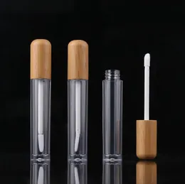 5ml Vintage Bamboo Lip Gloss Butelka Refillable Wargi Balm Tube Pusty Kosmetyczny Pojemnik Opakowanie Lipbrush