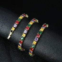 Новая мода шарм красочный хип-хоп личностный цвет AAA Zircon ожерелье с четырехцветными квадратами Zircon ожерелье модный хип-хоп аксессуары подарки для женщин мужчин