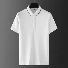 Minglu Mercerized Cotton Male T-shirts Lyxig Fast Färg Kortärmad Mens T-shirts Fashion Slim Fit Casual Man Tees Plus Storlek