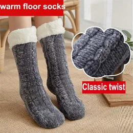 women winter warm socks snow Carpet Velvet Slippers calcetas lana largas mujer meia termica feminina skarpety damskie kawai 211204