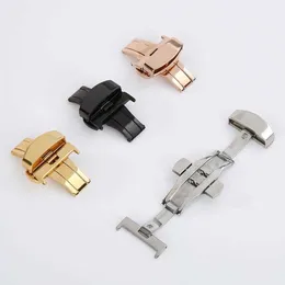 5pcs Stainless Steel Solid Double Push Button Fold Watch Buckle Butterfly Deployment Clasp Watch Strap 16mm 18mm 20mm 22mm 24mm H0915