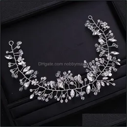 Biżuteria Wedding Hair Handmade Sie Crystal Rhinestone Headband Tiara Bridal Headpiece Vine Women Aessories Drop Dostawa 2021 3KONG