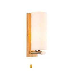 Wall Lamp Nordic Wooden For Bedroom Bedside Stairs Corridor Interior Mounted Lighting Sconce Indoor Decoration Light Fixtures