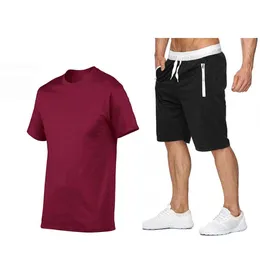 Mäns Tracksuit Sommar Kläder Sportkläder Två Piece Set T Shirt Shorts Brand Track Kläder Man Sweatsit Sport Passar Y950 Y0831