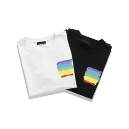 Luxe Heren Regenbogen Afdrukken Tees Jongens Casual Ademend Tee Heren Mode Gestreepte T-shirts Ronde Hals T-shirt Maat S-2XL