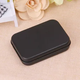 Rectangle Tin Box Black Metal Container Tin Boxes Candy Jewelry Playing Card Storage Boxes Gift Packaging ZZE5195