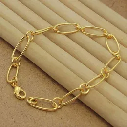 Classic 925 Sterling Silver Hand Clip 18k Gold Bracelet for Men Women Party Charm Jewelry Gift